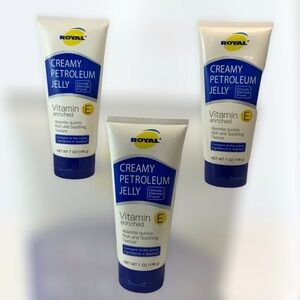 Royal Creamy Vitamin E Enriched Quick Absorbing Lotion Petroleum Jelly 3 Pack